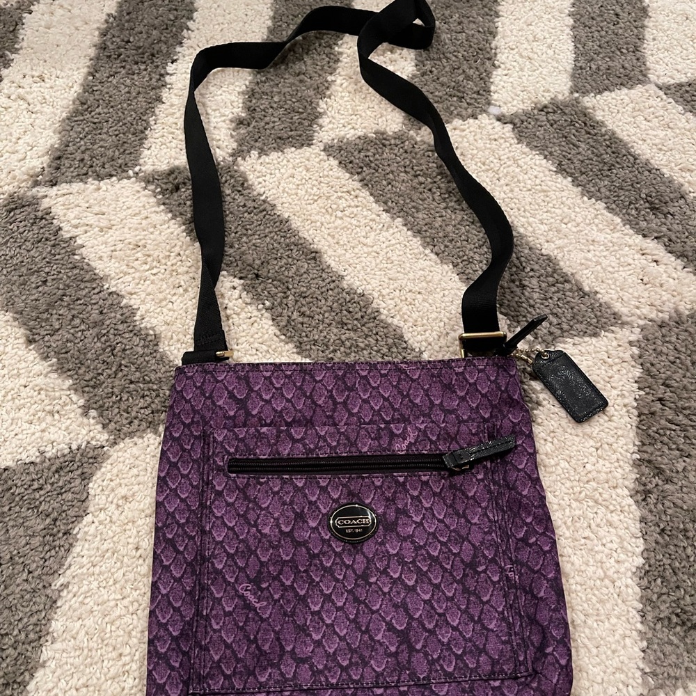 Coach Purple Snakeskin Crossbody Bag
